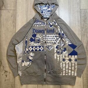 2010s Disneyland Paris‎ Mickey Mouse zip-up hoodie in grey and blue
